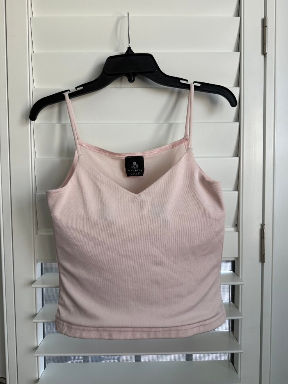 Pale Pink Fitted Tank Top, Lined Front, Junior Size S